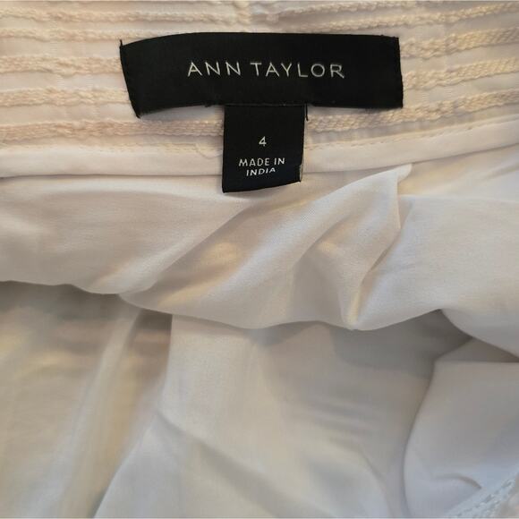 ANN TAYLOR White Pleated A-Line Full Party Skirt Size 4 - Picture 9 of 9